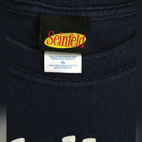 Vintage Y2K Seinfeld Hello Newman T-Shirt Mens XL Navy Blue TV Show Castle Rock - Picture 4 of 5